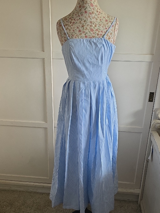 a new day Dresses & Skirts - Light Blue Striped Spaghetti Strap Maxi Dress Size 2